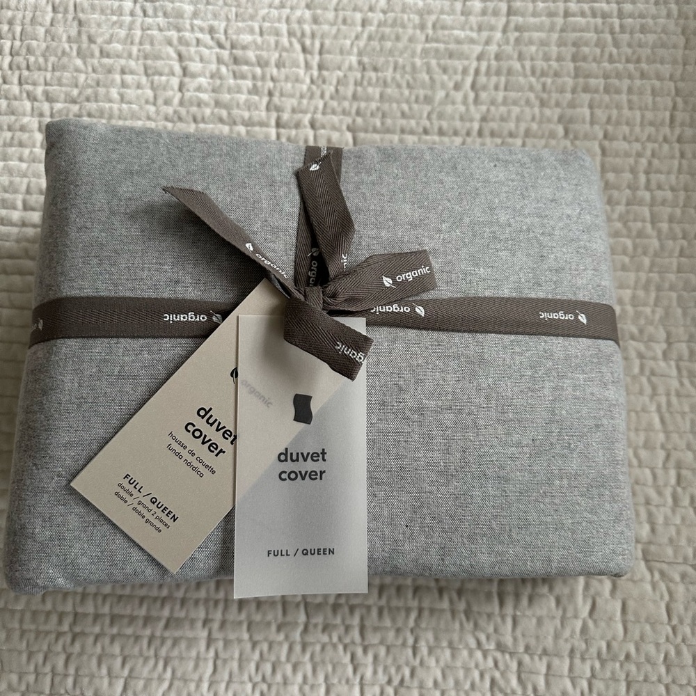 Organic Gray Duvet Cover - Full/Queen